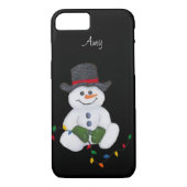 Sitting Snowman iPhone 7 Hoesje (Achterkant)