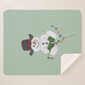 Sitting Snowman Sherpa Deken (Voorkant (horizontaal))