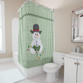Sitting Snowman Shower Curtain Douchegordijn (In situ)