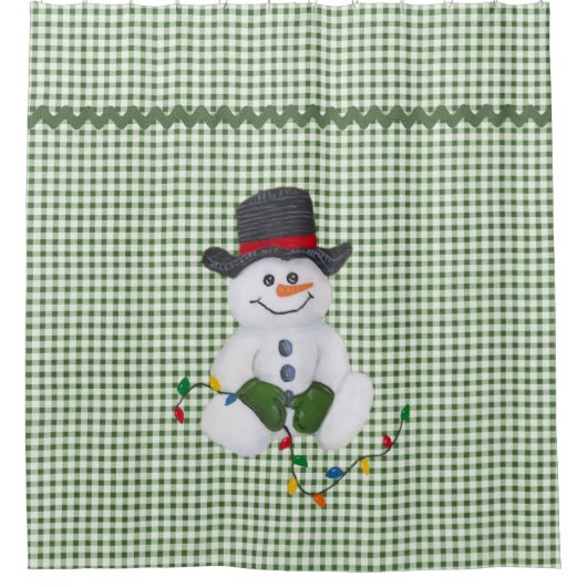 Sitting Snowman Shower Curtain Douchegordijn (Voorkant)