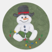 Sitting Snowman Sticker (Voorkant)