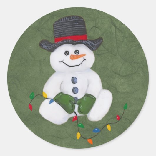 Sitting Snowman Sticker (Voorkant)