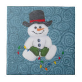 Sitting Snowman Tile Tegeltje (Voorkant)
