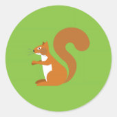 Sitting Squirrel Ronde Sticker (Voorkant)
