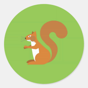 Sitting Squirrel Ronde Sticker
