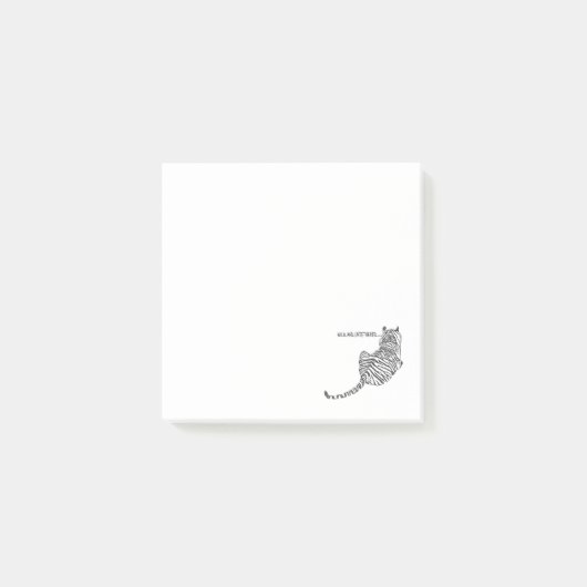Sitting Tiger bestaat uit zwarte krabbels Post-it® Notes (Voorkant)