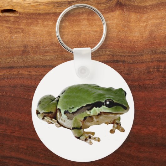 Sitting Tree Kikker Foto over White Sleutelhanger (Voorkant)