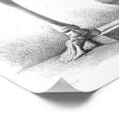 Sitting vintage skeleton thinking print (Hoek)