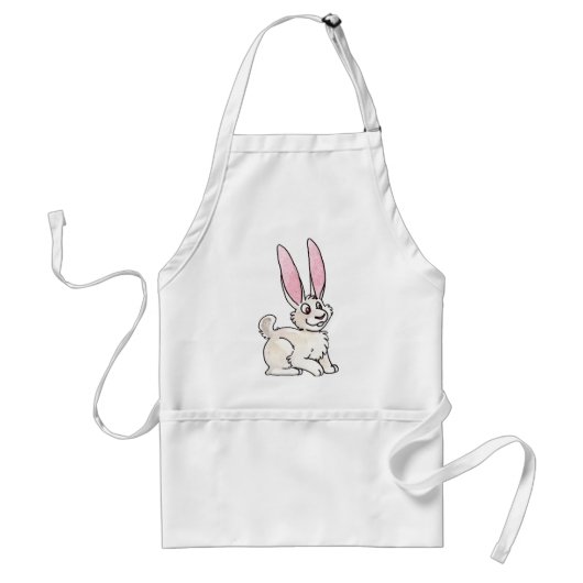 Sitting White Rabbit Standaard Schort (Voorkant)