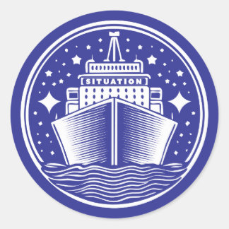 Situatie als situatieschip ronde sticker