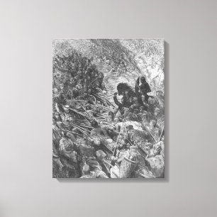 Situatie in de strijd, illustratie van 'Orlando Fu Canvas Afdruk