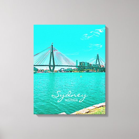 Situatie in Sydney ANZAC Bridge Canvas Afdruk (Voorkant)