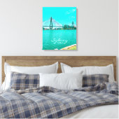 Situatie in Sydney ANZAC Bridge Canvas Afdruk (Insitu (Slaapkamer))
