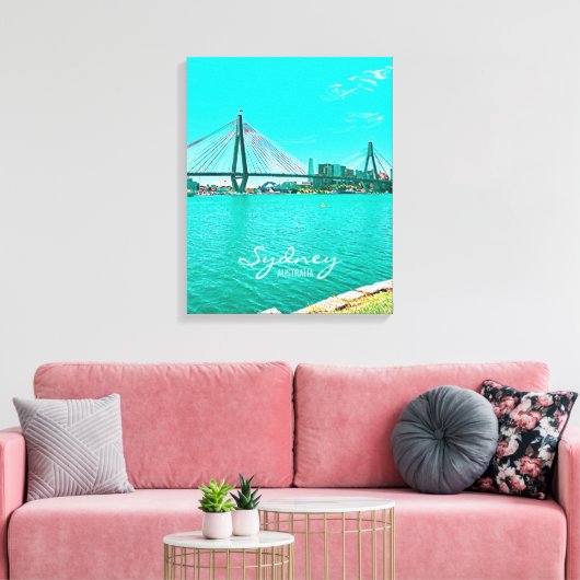 Situatie in Sydney ANZAC Bridge Canvas Afdruk (Insitu (Woonkamer))