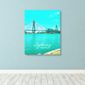 Situatie in Sydney ANZAC Bridge Canvas Afdruk (Insitu (Houten vloer))
