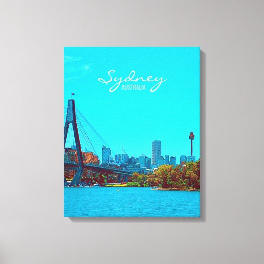 Situatie in Sydney ANZAC Bridge Canvas Afdruk (Voorkant)