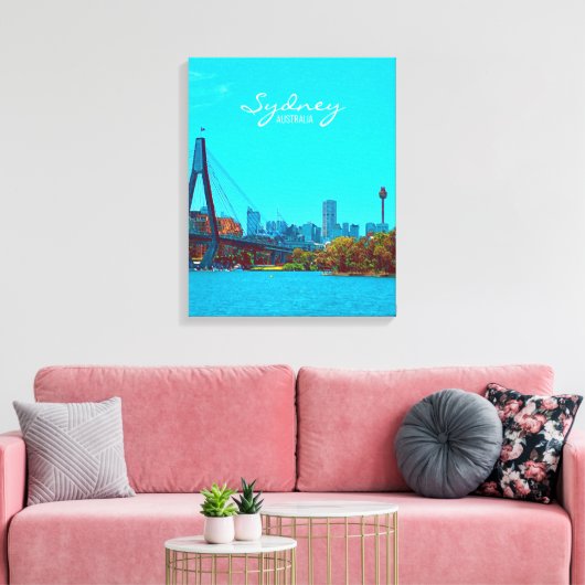 Situatie in Sydney ANZAC Bridge Canvas Afdruk (Insitu (Woonkamer))
