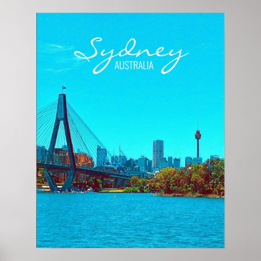 Situatie in Sydney ANZAC Bridge Poster (Voorkant)