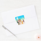 Situatie van kinderen vierkante sticker (Envelop)