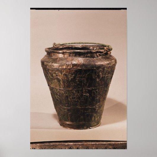 Situla met drie repousse decoratieve banden poster (Voorkant)