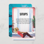 Situps Crunches Fitness Kaart met Blue Backing (Voorkant / Achterkant)