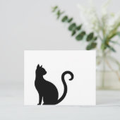 Sitzende schwarze Katze Briefkaart (Staand voorkant)