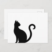 Sitzende schwarze Katze Briefkaart (Voorkant / Achterkant)