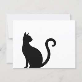 Sitzende schwarze Katze Briefkaart