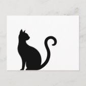 Sitzende schwarze Katze Briefkaart (Voorkant)