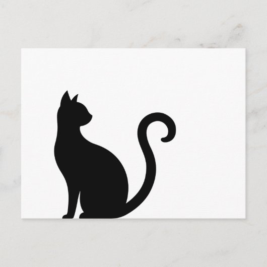 Sitzende schwarze Katze Briefkaart (Voorkant)