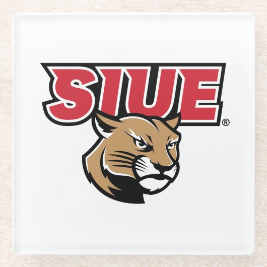 SIUE Cougars Glazen Onderzetter (Voorkant)