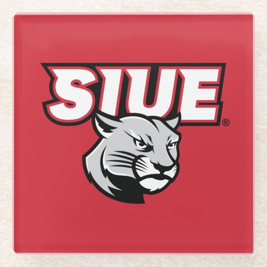 SIUE Cougars Glazen Onderzetter (Voorkant)