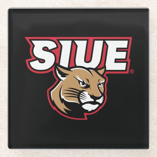 SIUE Cougars Glazen Onderzetter (Voorkant)