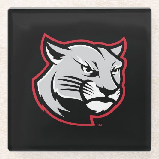 SIUE Cougars Glazen Onderzetter (Voorkant)