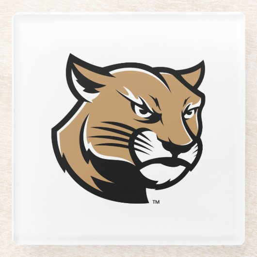 SIUE Cougars Glazen Onderzetter (Voorkant)