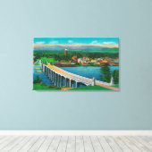 Siuslaw River Bridge in Florence, Oregon Canvas Afdruk (Insitu (Houten vloer))