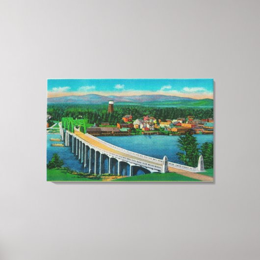 Siuslaw River Bridge in Florence, Oregon Canvas Afdruk (Voorkant)