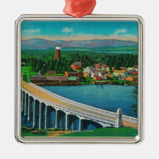 Siuslaw River Bridge in Florence, Oregon Metalen Ornament (Voorkant)