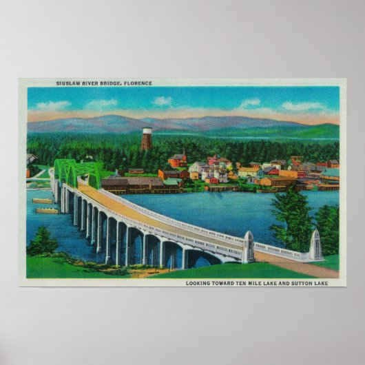 Siuslaw River Bridge in Florence, Oregon Poster (Voorkant)