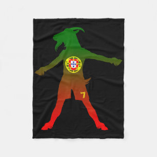 Siuuu Echt Geit Portugal Vlag Voetbal Mannen Vrouw Fleece Deken