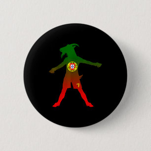 Siuuu Echte Geit Rtugal Vlag Voetbal Mannen Vrouwe Ronde Button 5,7 Cm