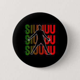 Siuuu Grappige Voetbal Footbyll Jongens Mannen Vro Ronde Button 5,7 Cm