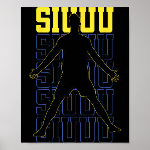 Siuuu Grappige Voetbal Mannen Vrouwen Voetbal Poster