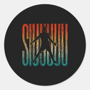 Siuuu Grappige Voetbal Mannen Vrouwen Voetbal Ronde Sticker