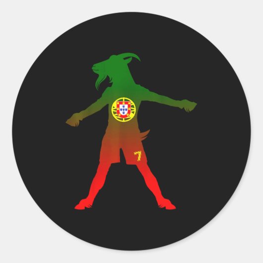 Siuuu Real Goat Rtugal Flag Soccer Men Women Kids  Ronde Sticker (Voorkant)