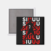 Siuuuu Funny Soccer Present For Soccer Lovers Fan Magneet (Voorkant / Achterkant)