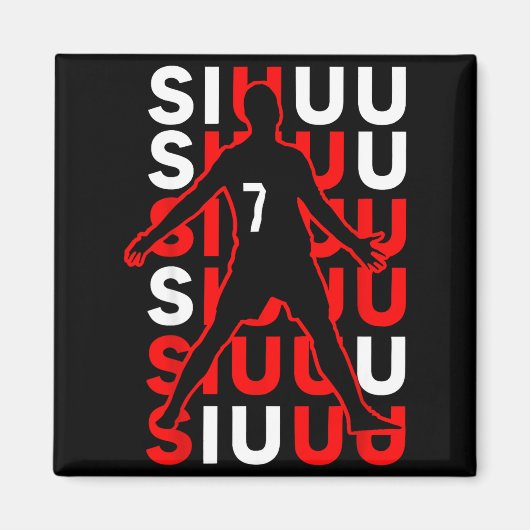 Siuuuu Funny Soccer Present For Soccer Lovers Fan Magneet (Voorkant)