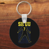 Siuuuu Funny Soccer Present For Soccer Lovers Fans Sleutelhanger (Voorkant)