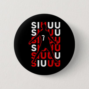 Siuuuu Grappig Voetbal Cadeau Voor Voetbal Fans Fa Ronde Button 5,7 Cm