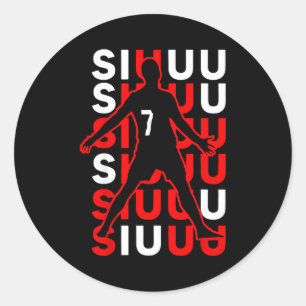 Siuuuu Grappig Voetbal Cadeau Voor Voetbal Fans Fa Ronde Sticker